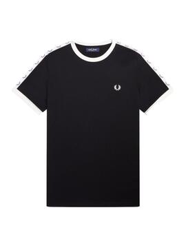 Camiseta  Fred Perry Ringer Hombre Negro