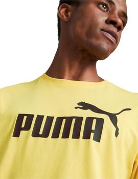 Camiseta Puma Logo Hombre Amarillo