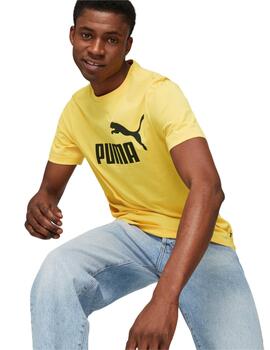 Camiseta Puma Logo Hombre Amarillo