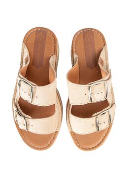 Sandalia Popa Morell Serraje Mujer Beige