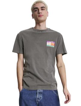 Camiseta Tommy Signature Hombre Gris