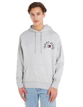 Sudadera Tommy Reg Arched Logo Hombre Gris