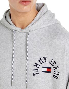 Sudadera Tommy Reg Arched Logo Hombre Gris