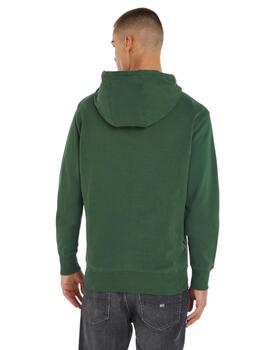 Sudadera Tommy Reg Arched Logo Hombre Verde