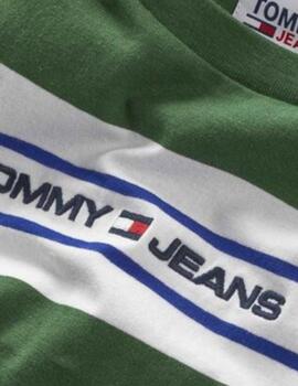 Camiseta Tommy Bold Stipe Hombre Verde