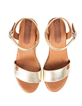 Sandalias Popa Abako Laminado Galaxy Mujer Oro