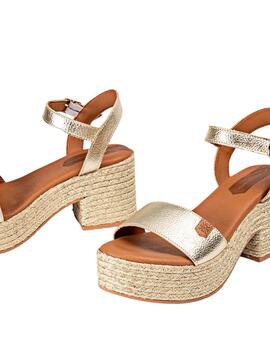 Sandalias Popa Abako Laminado Galaxy Mujer Oro