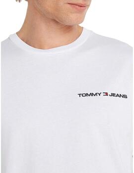 Camiseta Tommy Hilfiger Linear Chest Hombre Blanco
