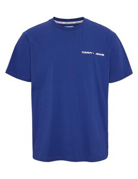 Camiseta Tommy Linear Chest Hombre Azul