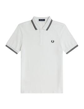 Polo Fred Perry Twin Tipped Hombre Blanco