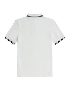 Polo Fred Perry Twin Tipped Hombre Blanco