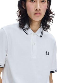 Polo Fred Perry Twin Tipped Hombre Blanco