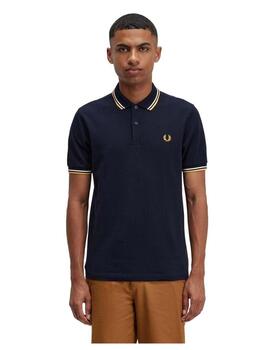 Polo Fred Perry Twin Tipped Hombre Marino