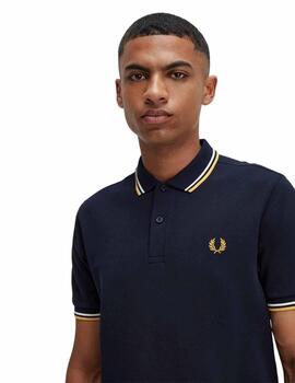Polo Fred Perry Twin Tipped Hombre Marino