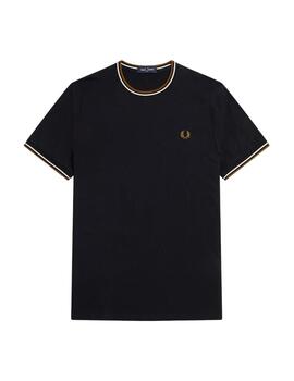 Camiseta Fred Perry Twin Tipped Hombre Marino