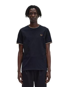 Camiseta Fred Perry Twin Tipped Hombre Marino