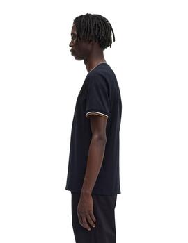 Camiseta Fred Perry Twin Tipped Hombre Marino