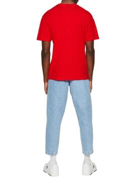 Camiseta Tommy Hilfiger Linear Chest Hombre Rojo