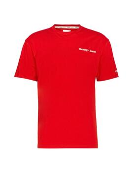 Camiseta Tommy Hilfiger Linear Chest Hombre Rojo
