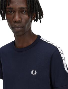 Camiseta  Fred Perry Ringer Hombre Marino