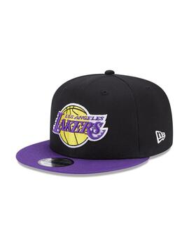 Gorra New Era Lakers Plana Unisex Negra