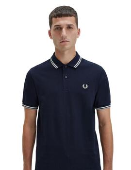 Polo Fred Perry Twin Tipped Hombre Marino