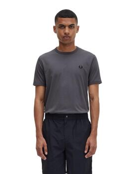 Camiseta Fred Perry Ringer Hombre Gris