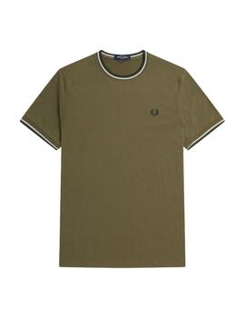 Camiseta Fred Perry Twin Tipped Hombre Verde