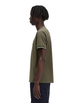 Camiseta Fred Perry Twin Tipped Hombre Verde