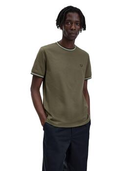 Camiseta Fred Perry Twin Tipped Hombre Verde