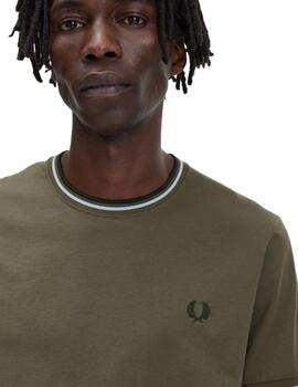 Camiseta Fred Perry Twin Tipped Hombre Verde