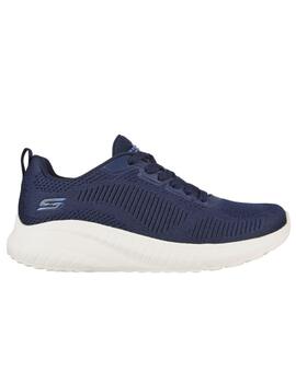 Zapatillas Skechers Bobs Squad Chaos Mujer Azul