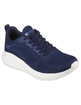 Zapatillas Skechers Bobs Squad Chaos Mujer Azul