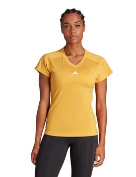 Camiseta Adidas Essentials Minimal Branding Mujer Mostaza