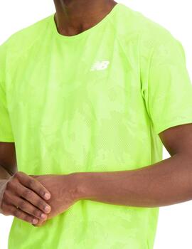 Camiseta New Balance Q Speed Jacquard Hombre Verde