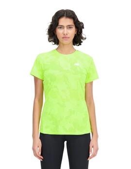 Camiseta New Balance Q Speed Jacquard Mujer Verde