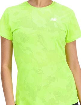 Camiseta New Balance Q Speed Jacquard Mujer Verde