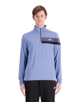 Camiseta New Balance Accelerate Half Zip Hombre Azul