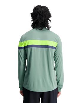 Camiseta New Balance Accelerate Half Zip Hombre Verde