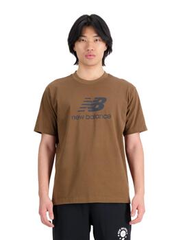 Camiseta New Balance Essentials Stacked Logo Hombre Marrón