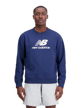 Sudadera New Balance Essentials Stacked Logo Hombre Azul