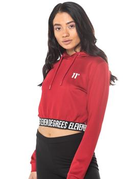 Sudadera Corta Con Capucha 11 Degrees Mujer Rojo