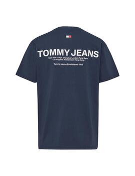 Camiseta Tommy Hilfiger Linear Back Hombre Marino