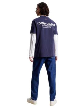 Camiseta Tommy Hilfiger Linear Back Hombre Marino
