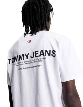 Camiseta Tommy Hilfiger Linear Back Hombre Blanco
