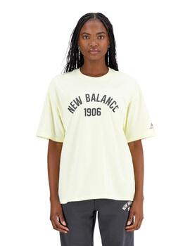 Camiseta New Balance Essentials Varsity Mujer Amarillo