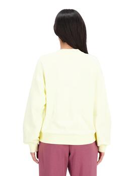 Sudadera New Balance Essentials Varsity Mujer Amarillo