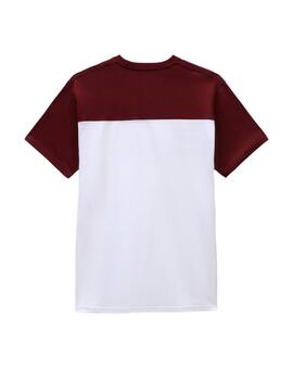 Camiseta Vans Script Crew Block Hombre Granate