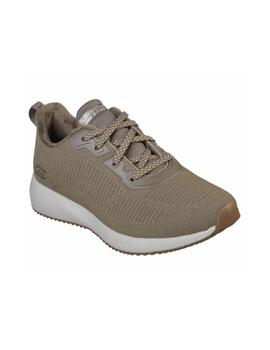 Zapatillas Skechers Bobs Squad Mujer Taupe