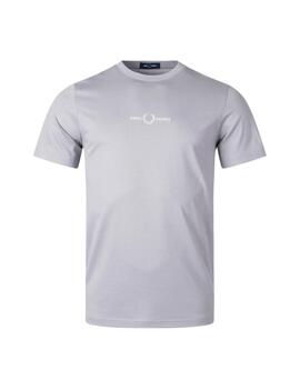 Camiseta Fred Perry Bordada Hombre Gris